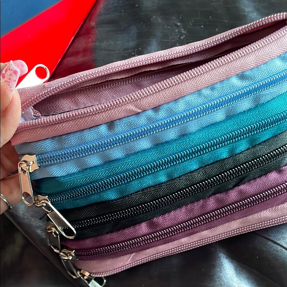 Colorful Multi-Zipper Pouch - Picture 3 of 7